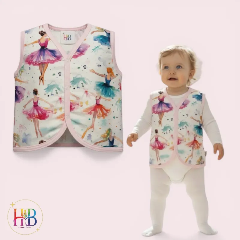 🌸 Tavaszi balerinás bébi mellény – könnyed kényelem a legkisebbeknek 🌸